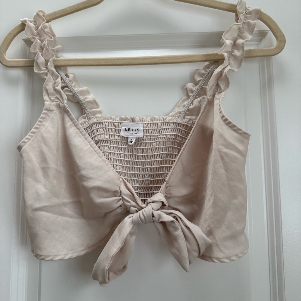 Le Lis Cream Smocked Top
